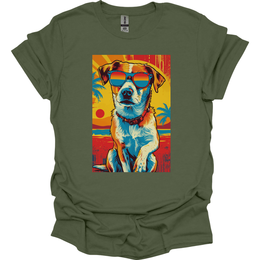 Paddledale Terrier - Summer Dog T-Shirt - Military Green