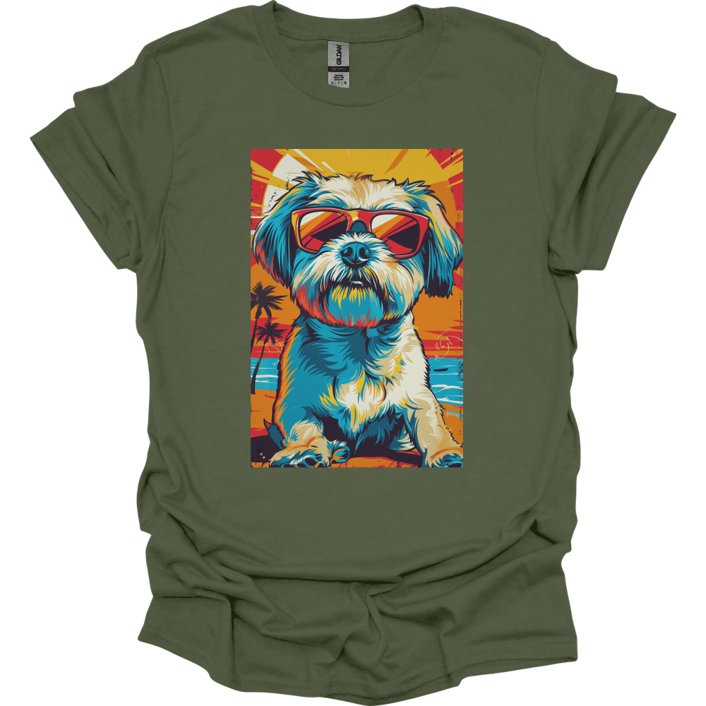 Shih Tzu - Summer Dog T-Shirt - Military Green
