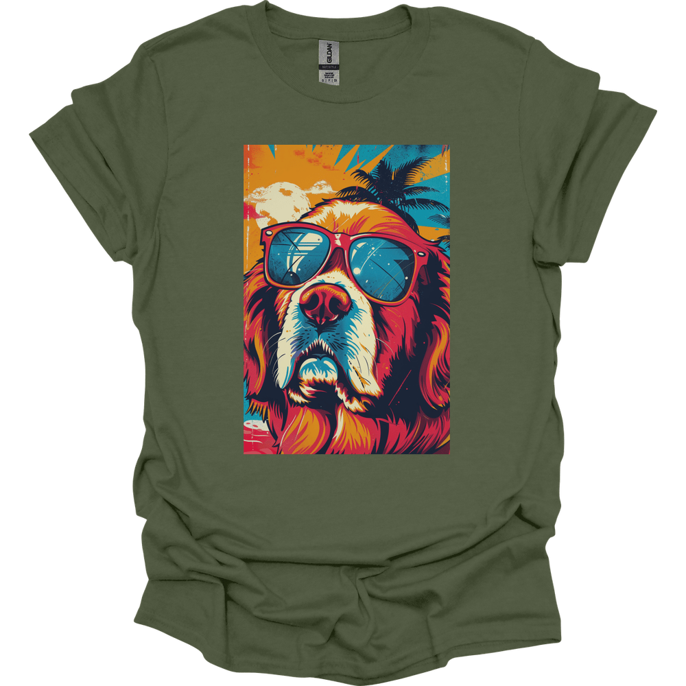 Newfoundland - Summer Dog T-Shirt - Military Green