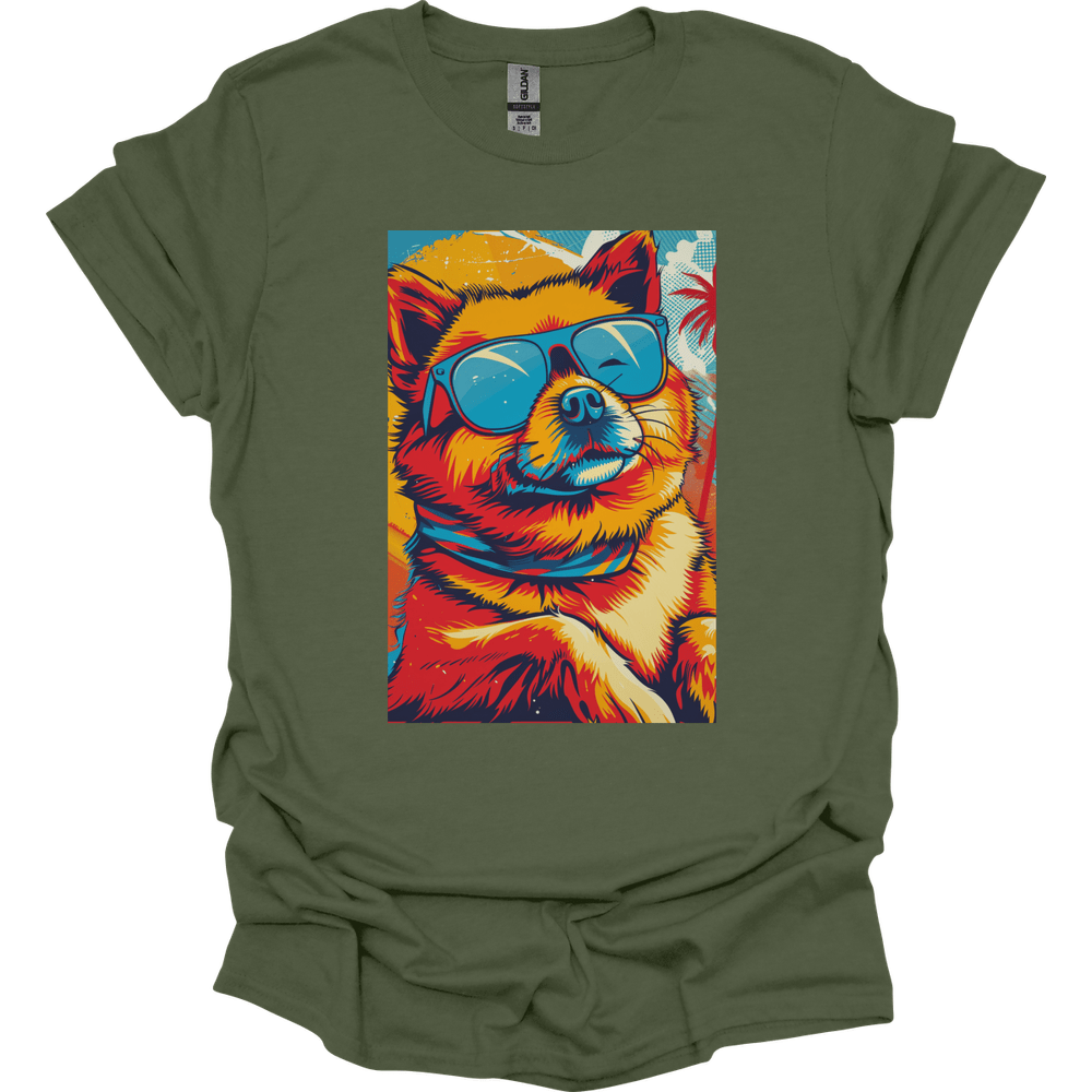 Pomeranian - Summer Dog T-Shirt - Military Green