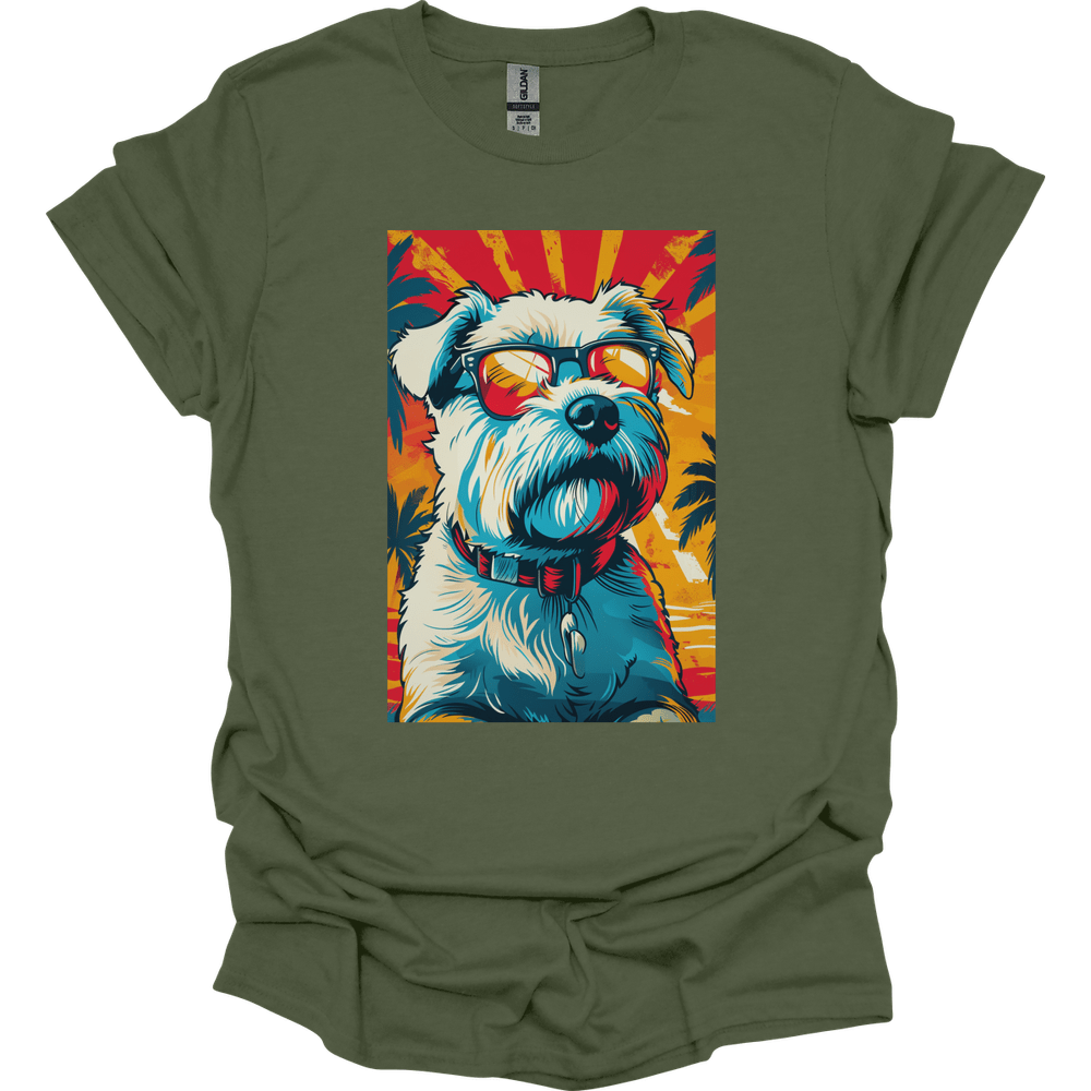 West Highland White Terrier - Summer Dog T-Shirt - Military Green