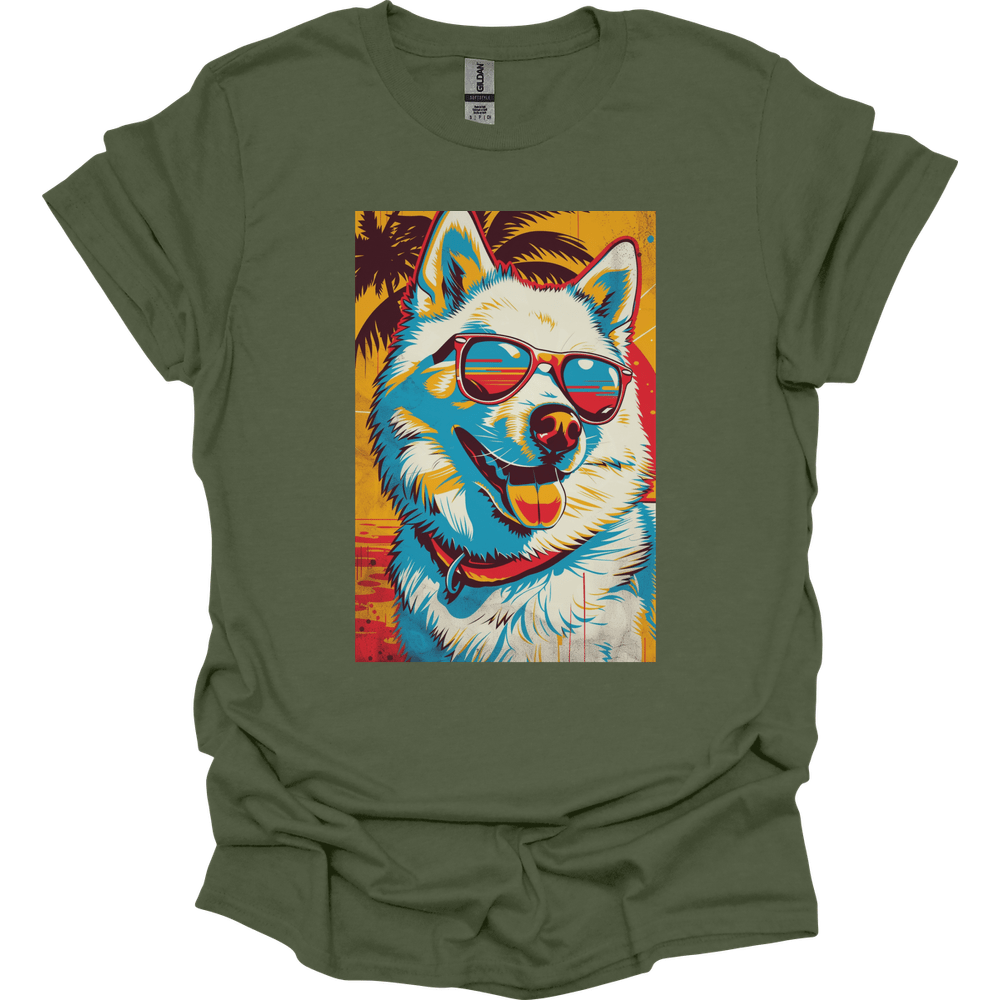 Samoyed - Summer Dog T-Shirt - Military Green