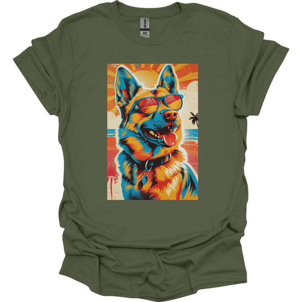 German Shepherd - Summer Dog T-Shirt - Military Green