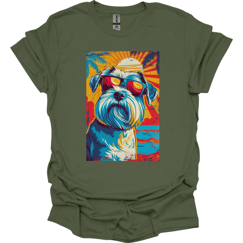 Giant Schnauzer - Summer Dog T-Shirt - Military Green