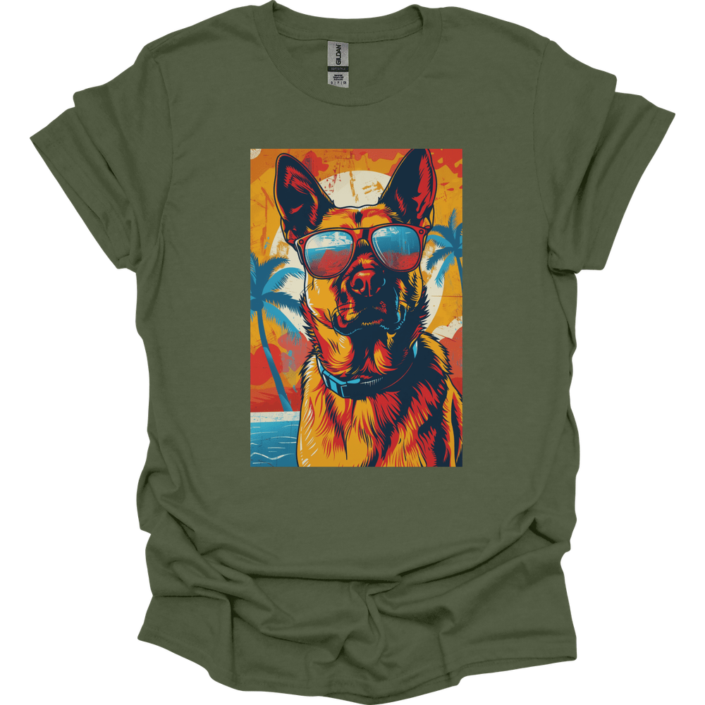 Dutch Shepherd - Summer Dog T-Shirt - Military Green