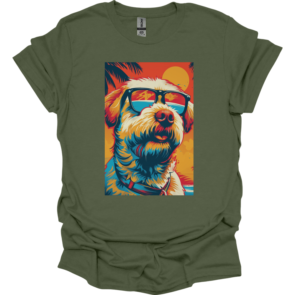 Golden Doodle - Summer Dog T-Shirt - Military Green
