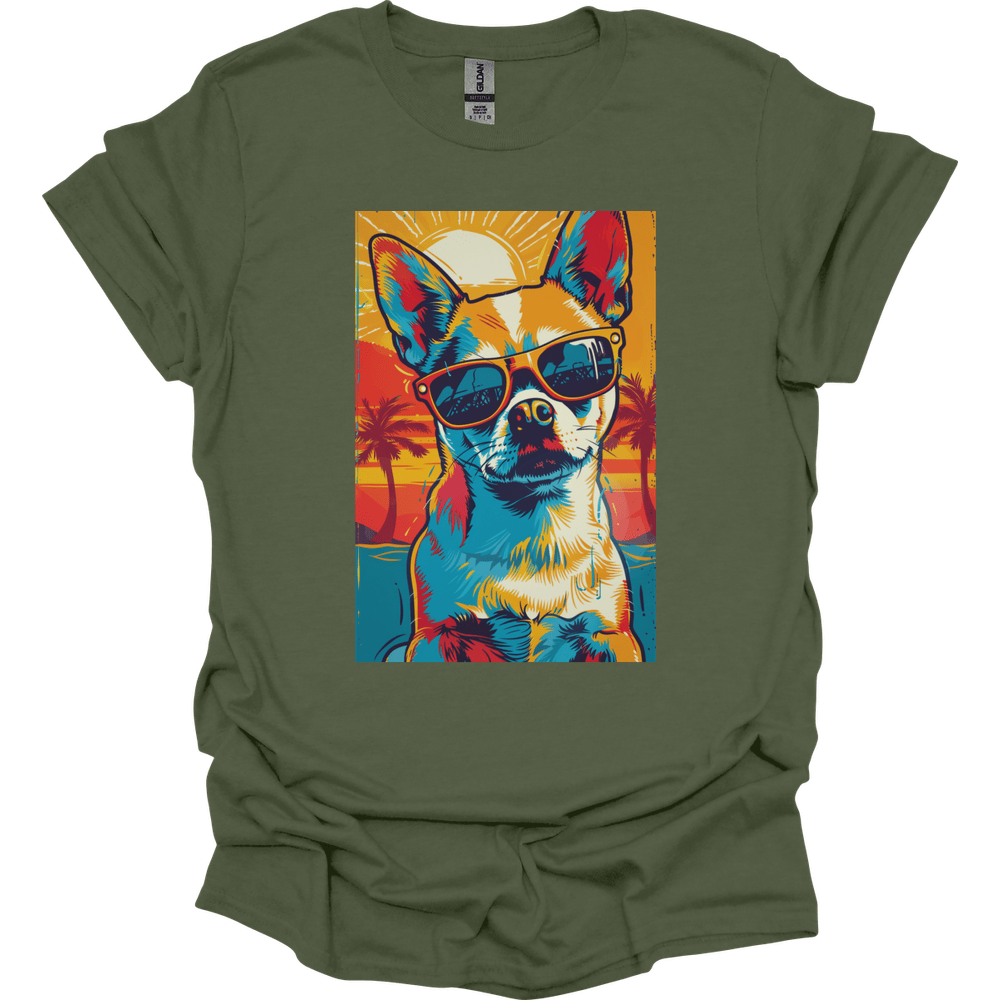 Chihuahua - Summer Dog T-Shirt - Military Green