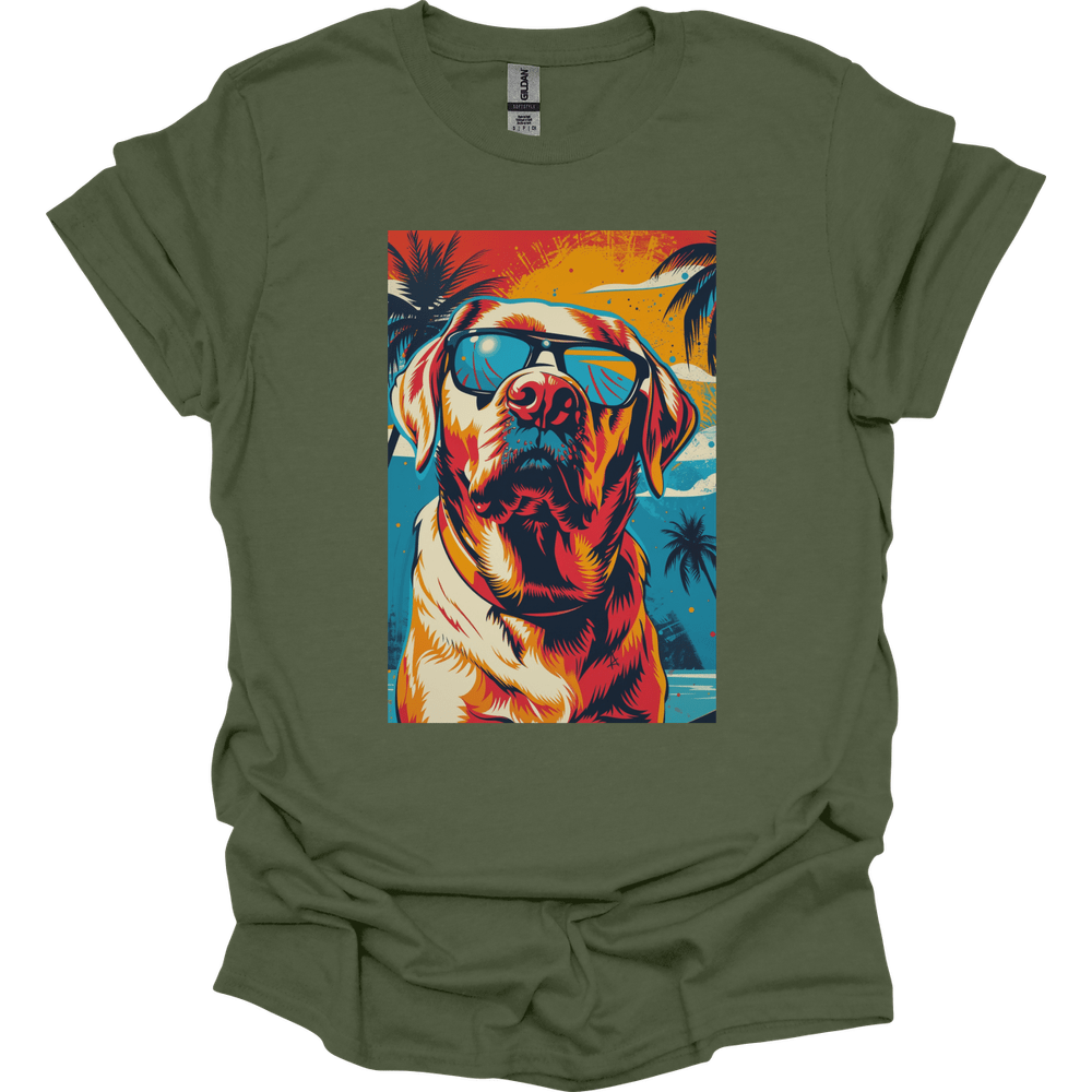 Labrador - Summer Dog T-Shirt - Military Green