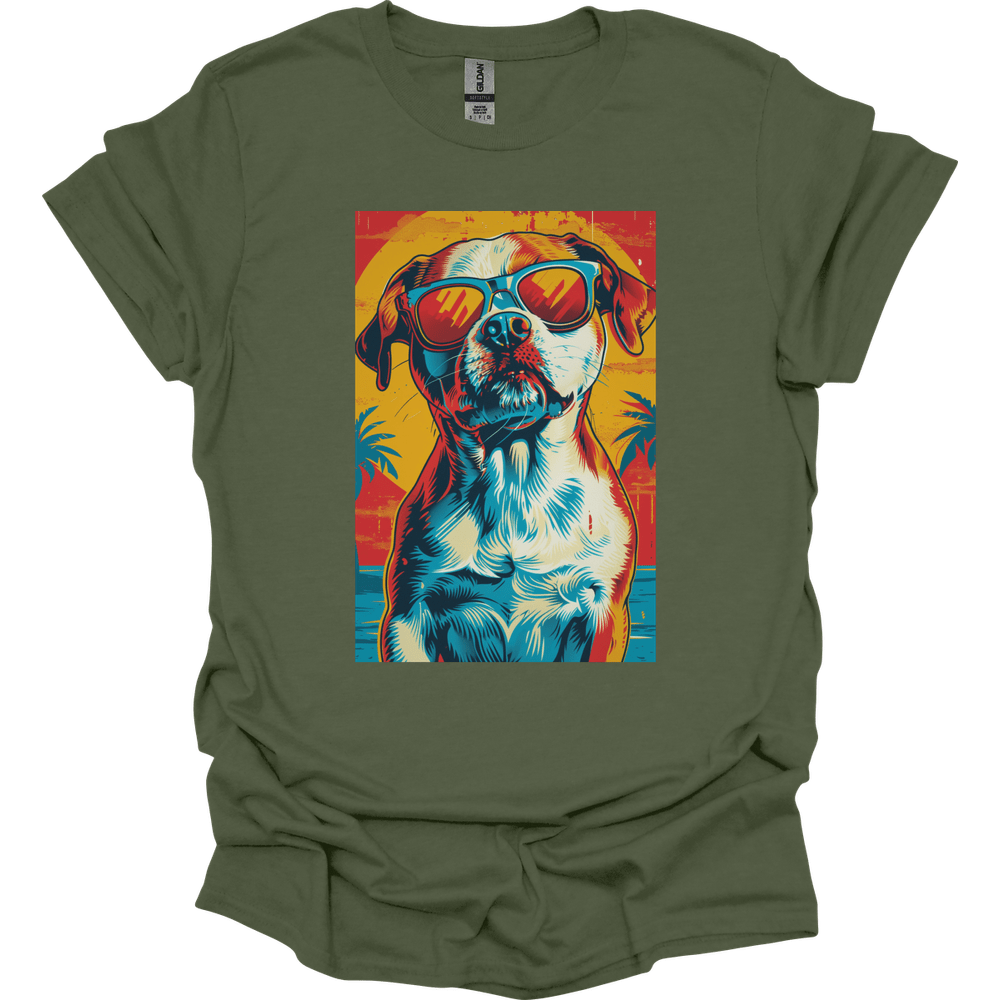 Brittany - Summer Dog T-Shirt - Military Green