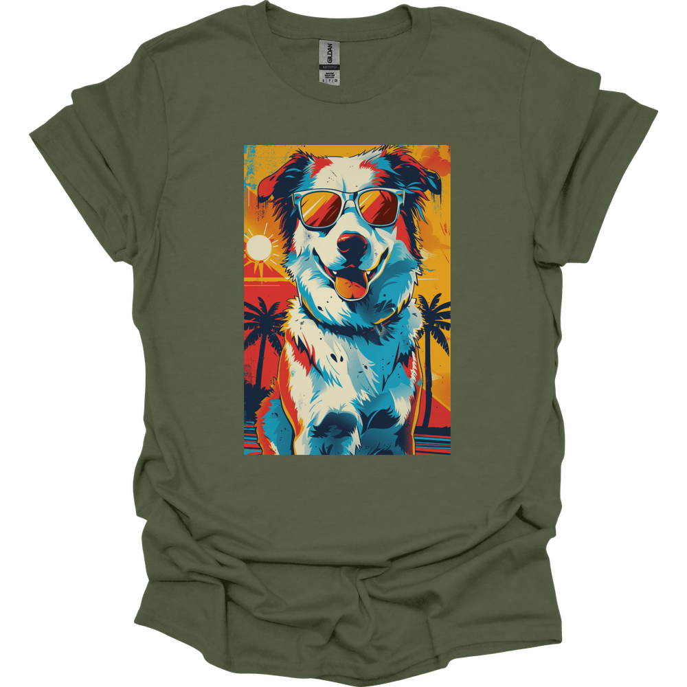 Australian Shepherd - Summer Dog T-Shirt - Military Green