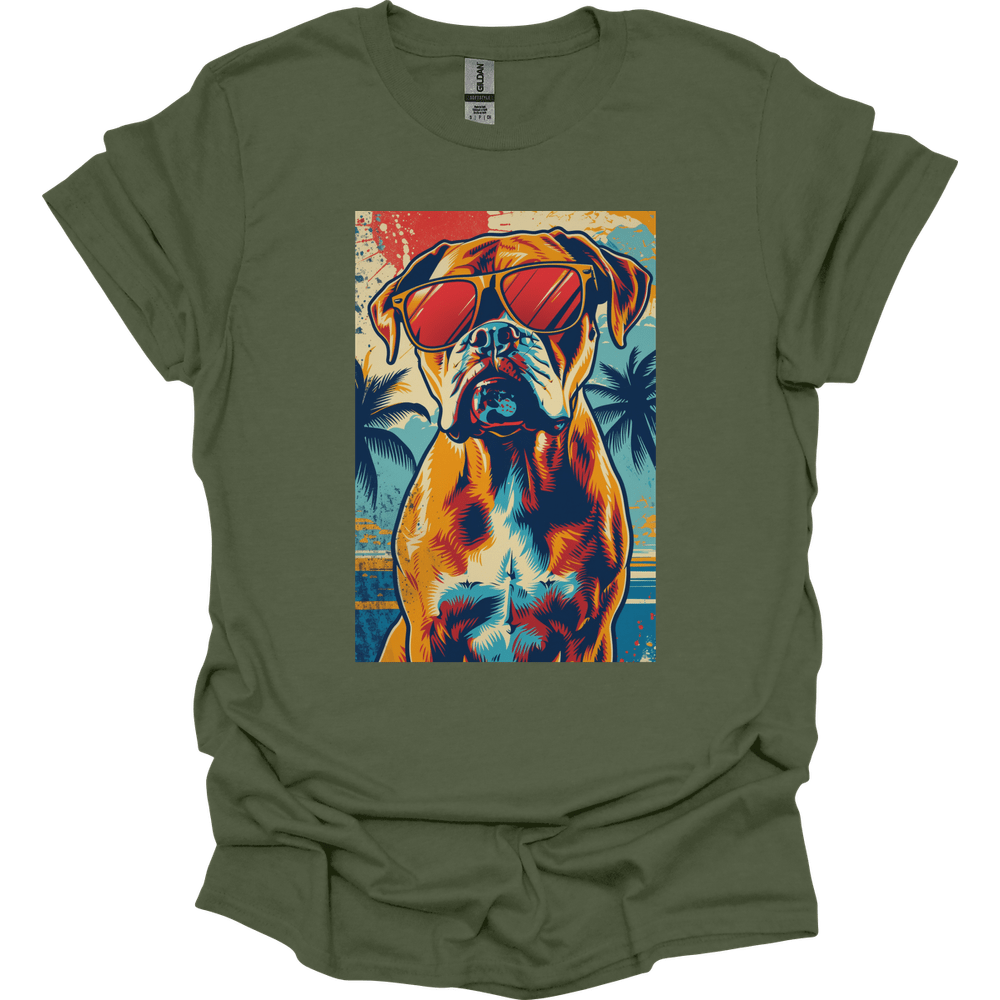 Boxer - Summer Dog T-Shirt - Military Green