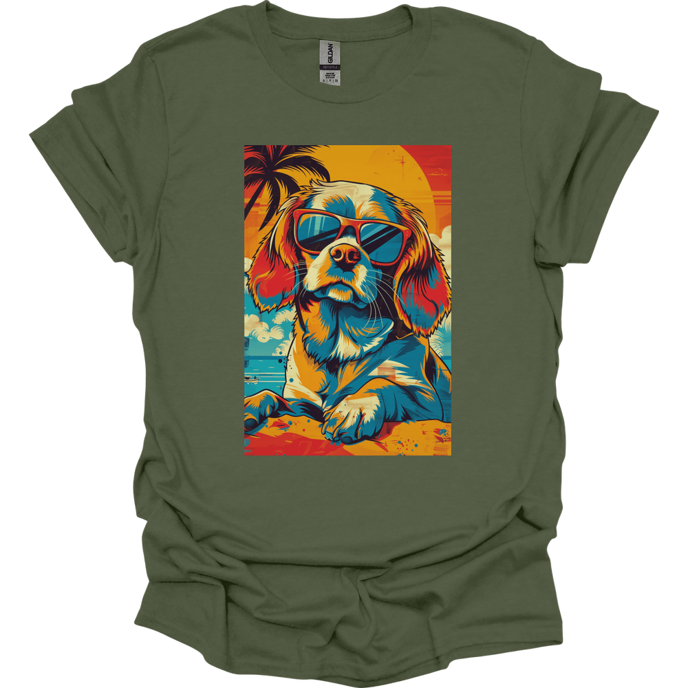 Cocker Spaniel - Summer Dog T-Shirt - Military Green
