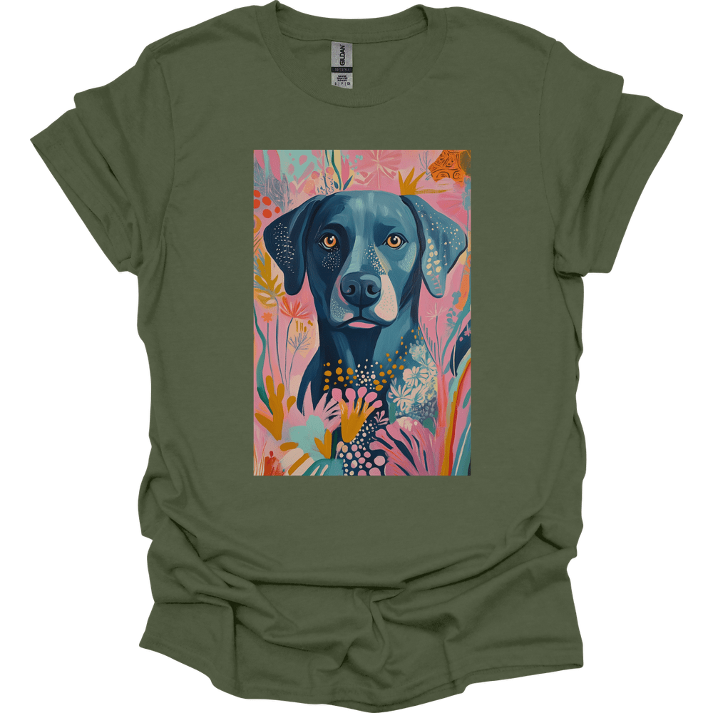 Labrador - Boho Dog T-Shirt - Military Green