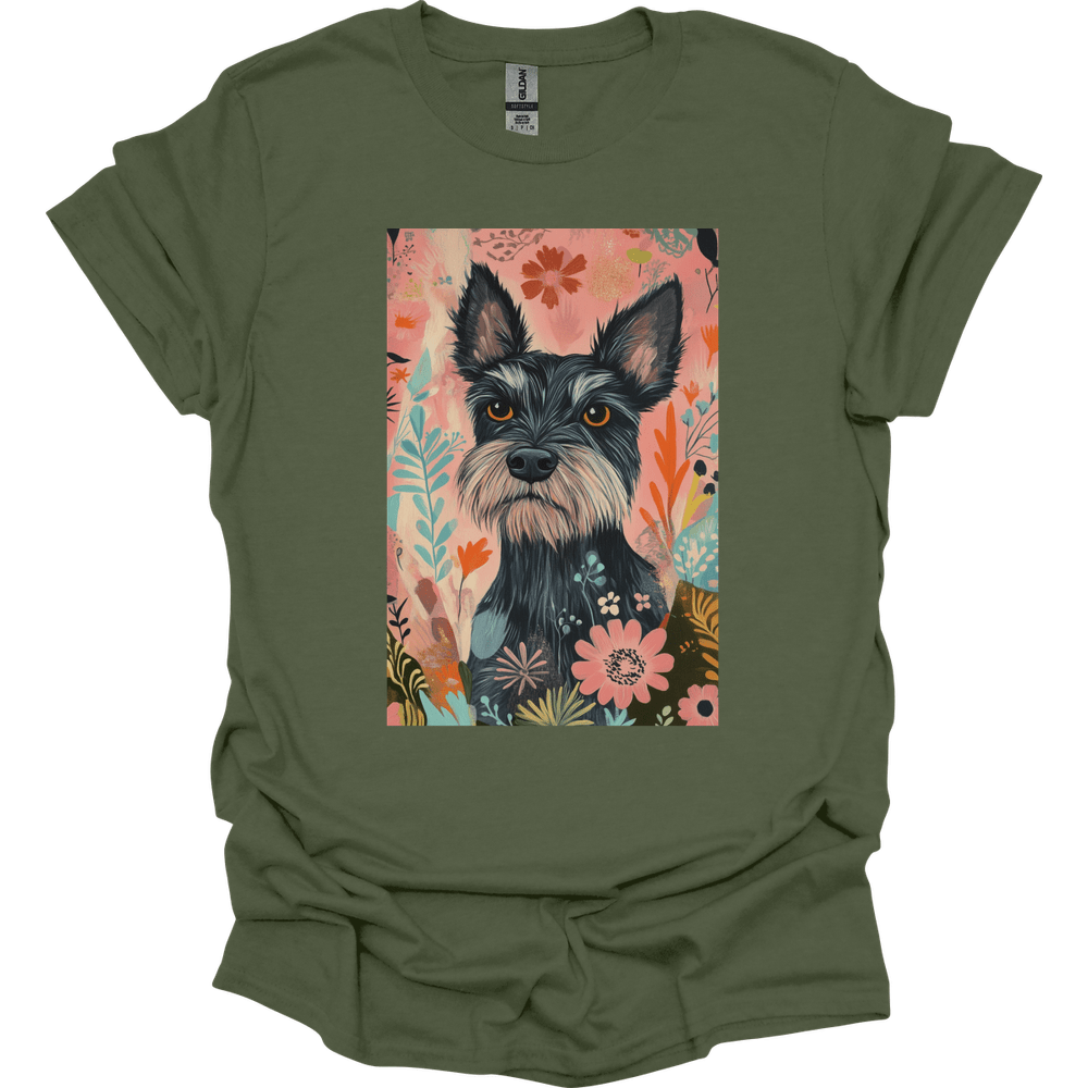 Paddledale Terrier - Boho Dog T-Shirt - Military Green