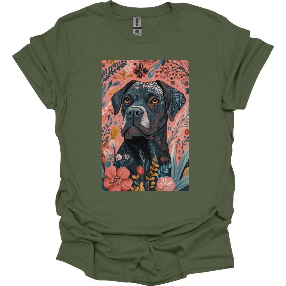 Mastiff - Boho Dog T-Shirt - Military Green