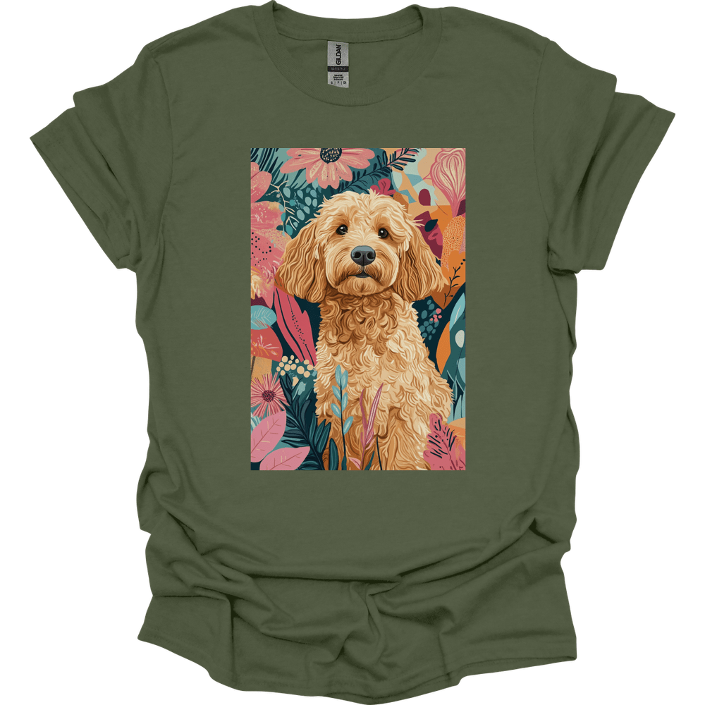 Golden Doodle - Boho Dog T-Shirt - Military Green