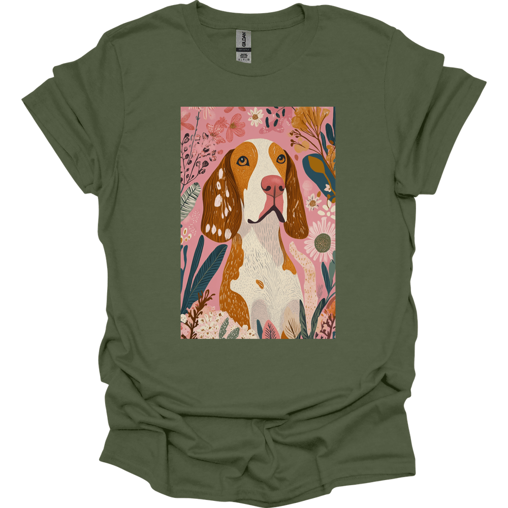 Bracco Italiano - Boho Dog T-Shirt - Military Green
