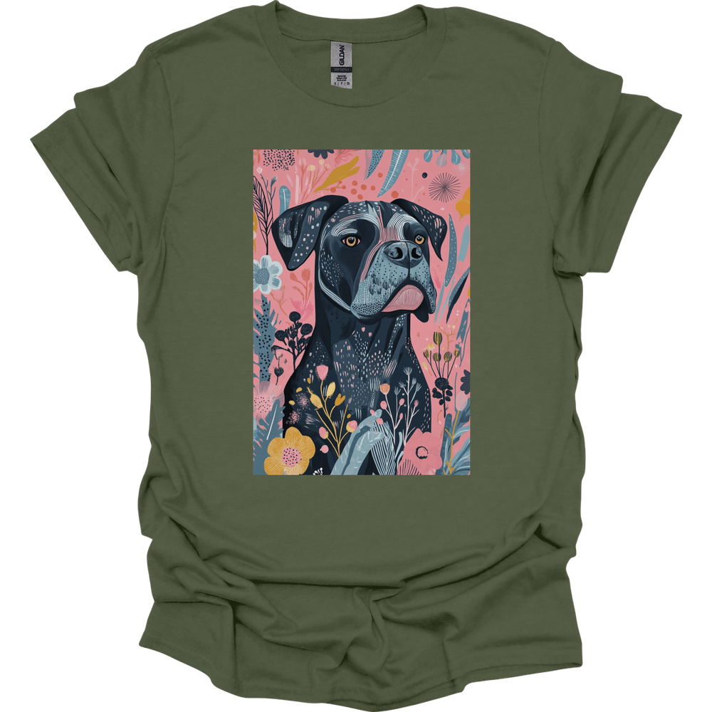 Cane Corso - Boho Dog T-Shirt - Military Green