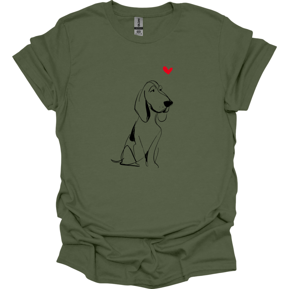 Bracco Italiano - Sketch Dog T-Shirt - Military Green