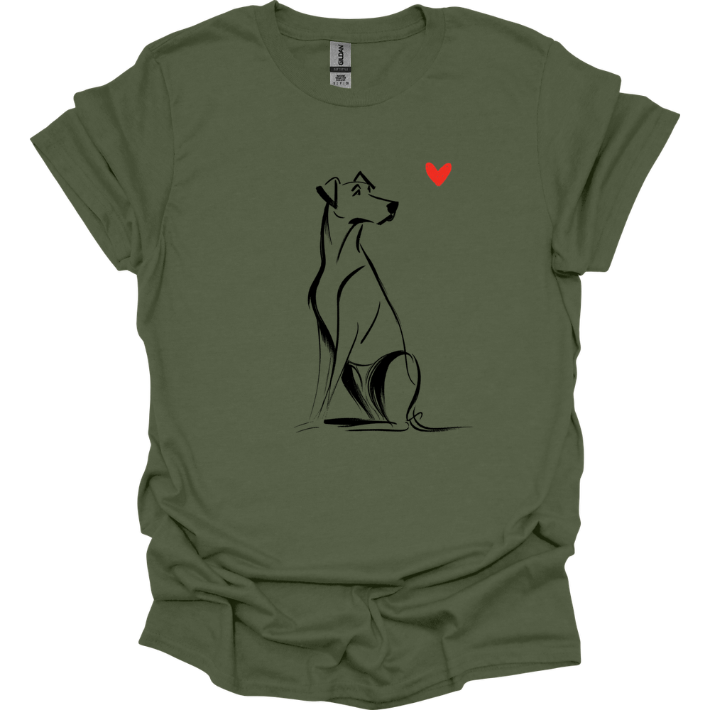 Rhodesian Ridgeback - Sketch Dog T-Shirt - Military Green