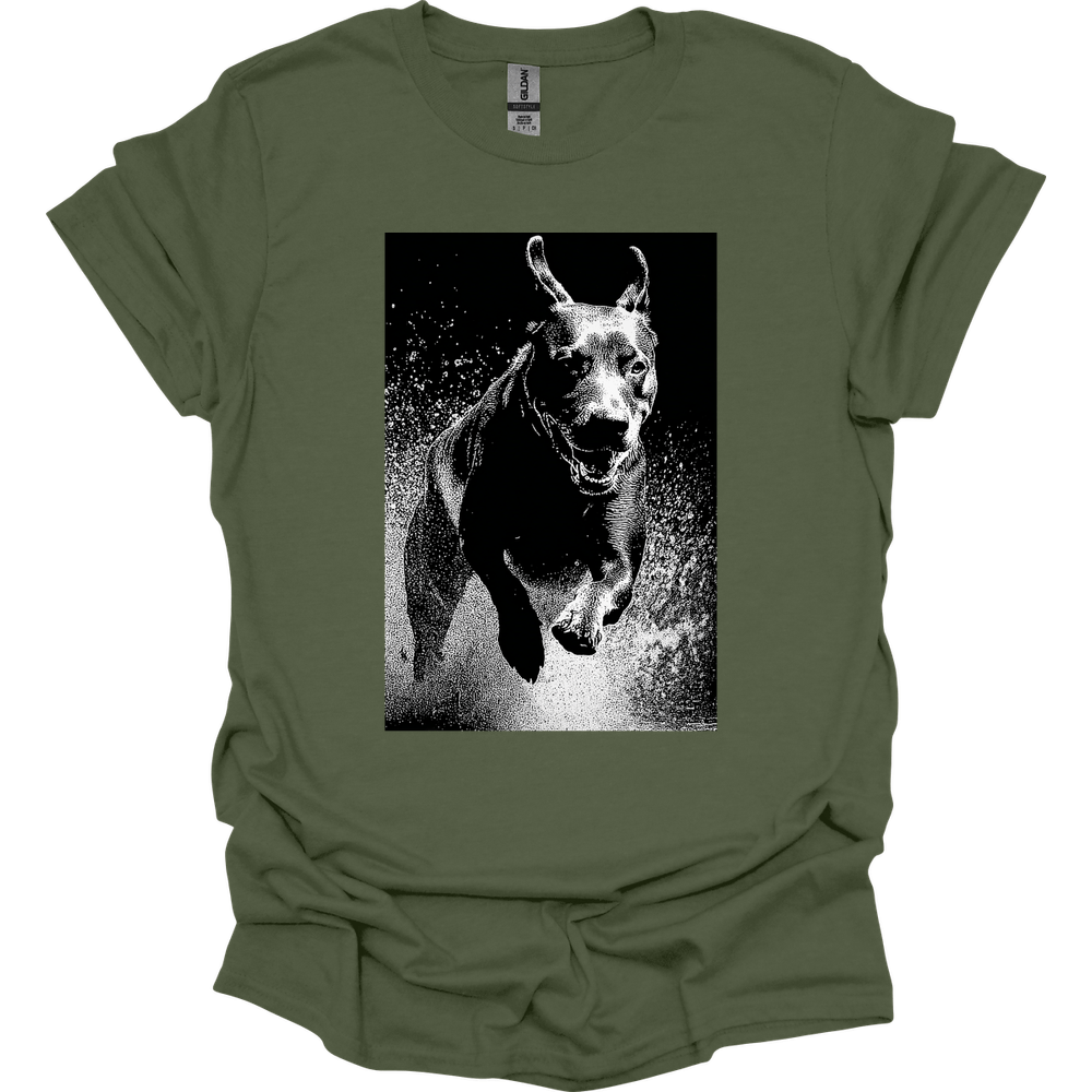 Rottweiler - Puddle Dog T-Shirt - Military Green