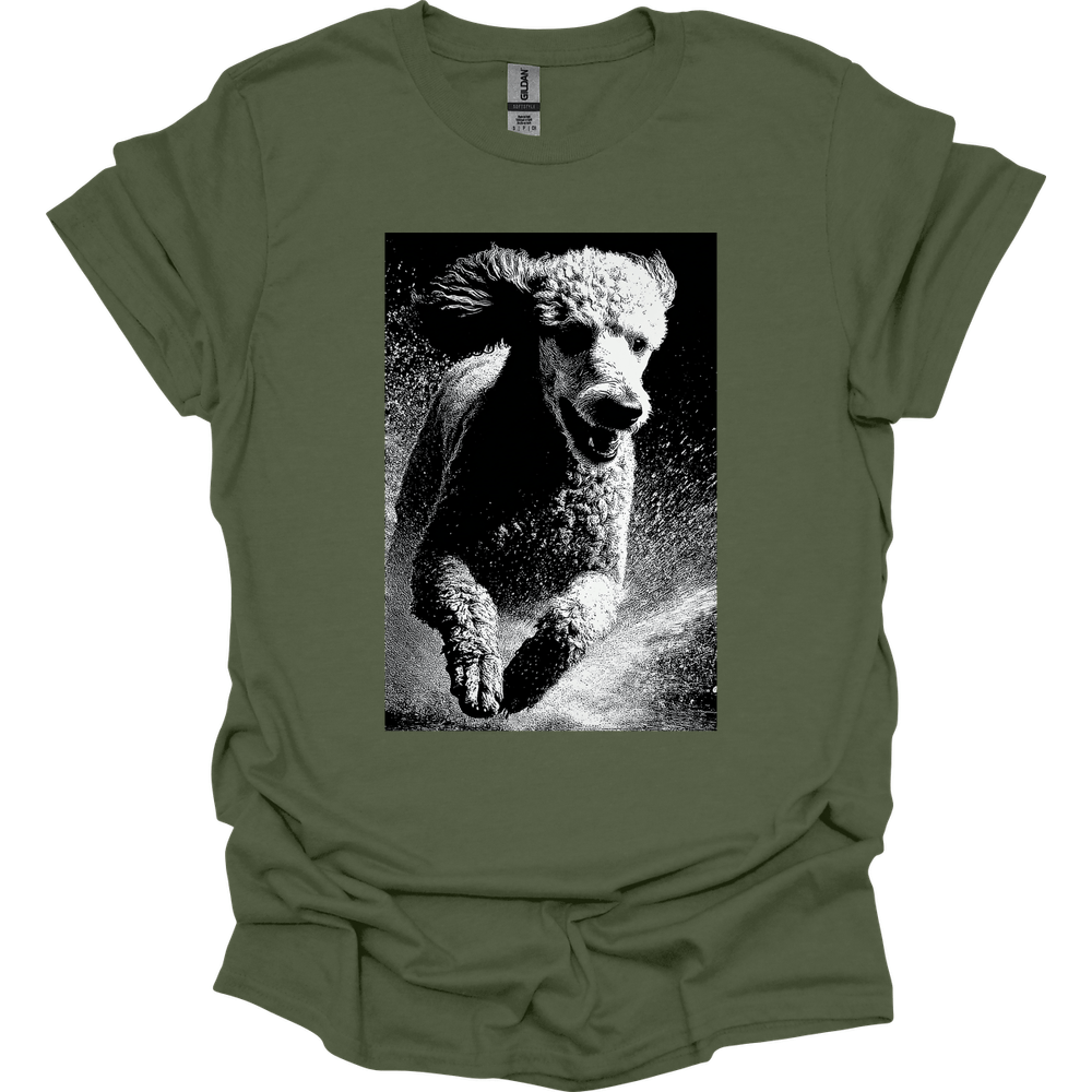 Poodle - Puddle Dog T-Shirt - Military Green