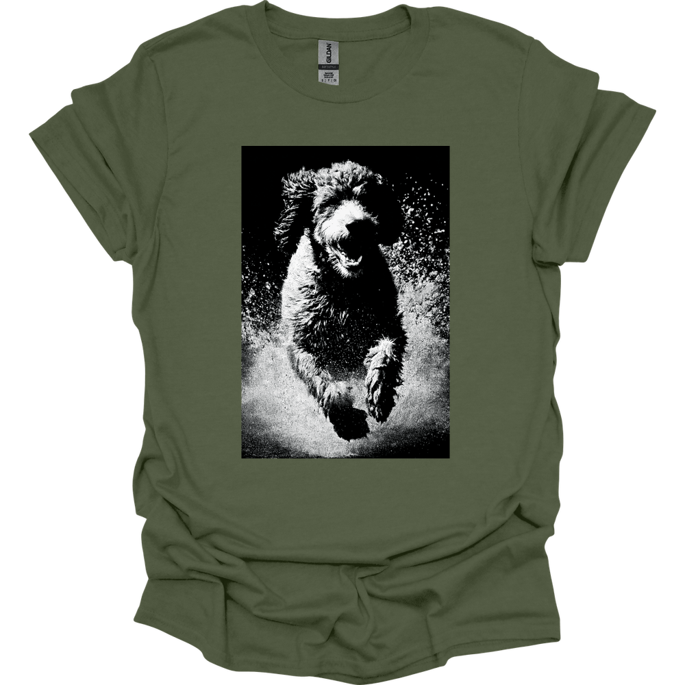 Portuguese Water Dog - Puddle Dog T-Shirt - Military Green