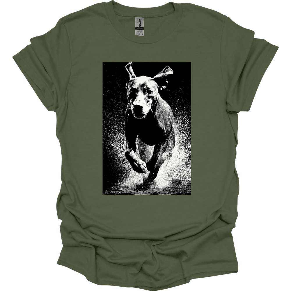 German Shorthaired Pointer - Puddle Dog T-Shirt - Military Green