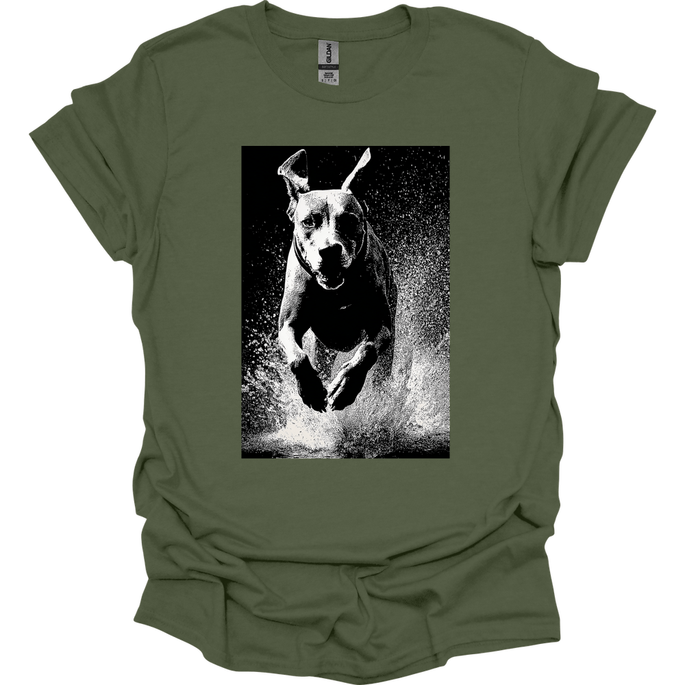 Rhodesian Ridgeback - Puddle Dog T-Shirt - Military Green