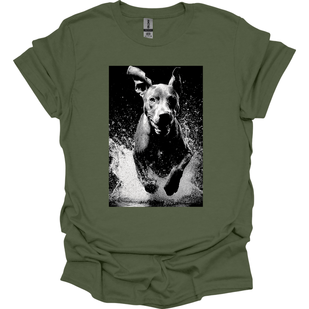 Vizsla - Puddle Dog T-Shirt - Military Green
