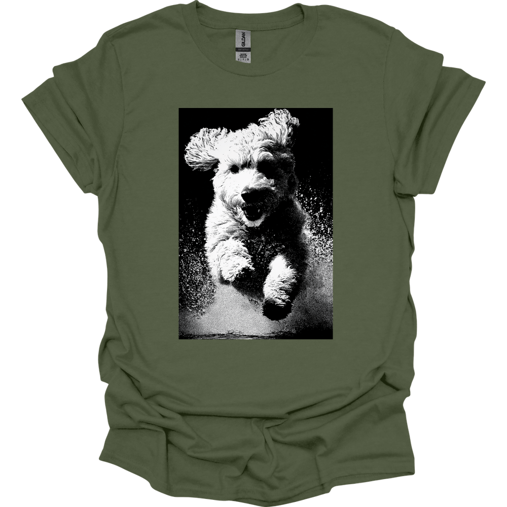 Golden Doodle - Puddle Dog T-Shirt - Military Green