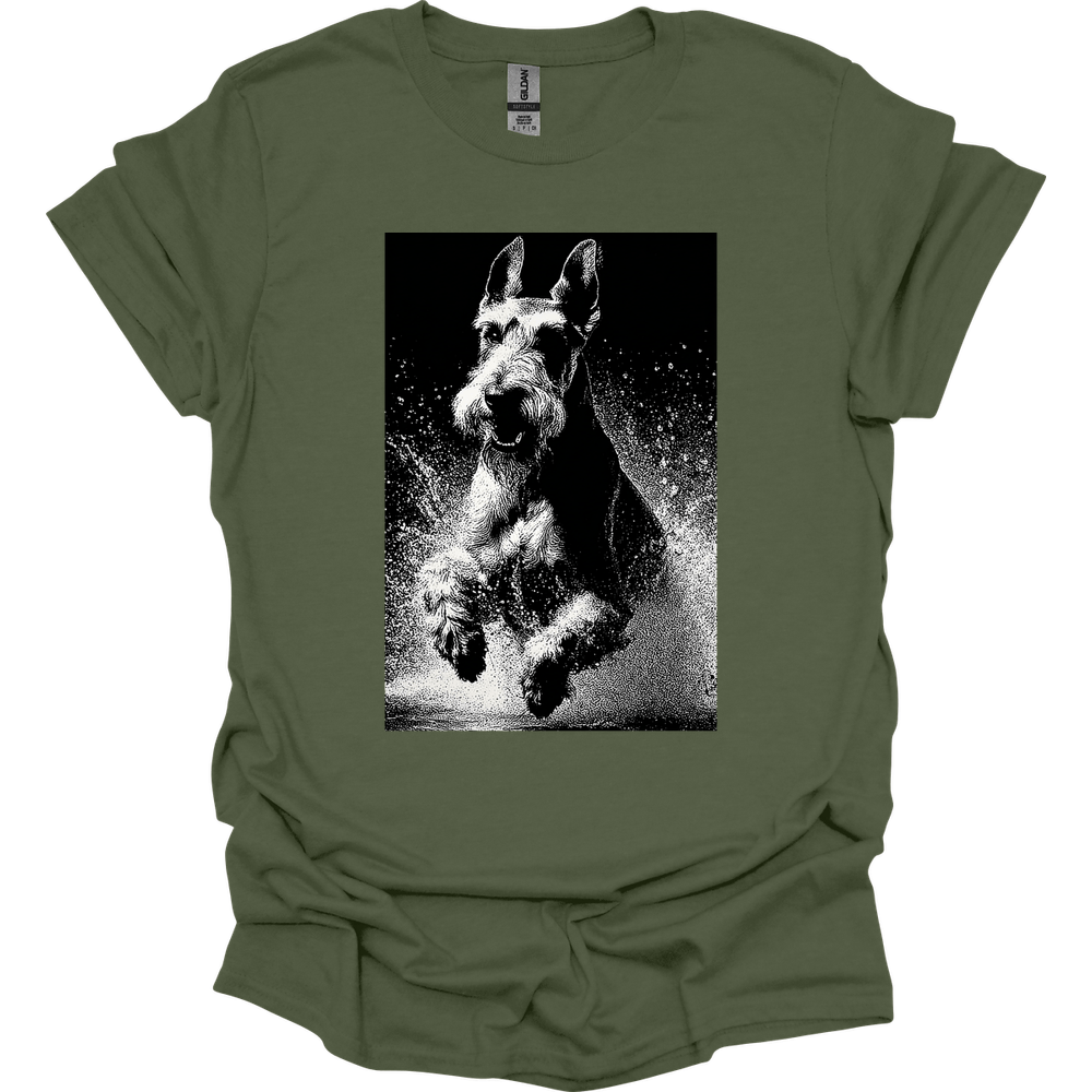 Giant Schnauzer - Puddle Dog T-Shirt - Military Green