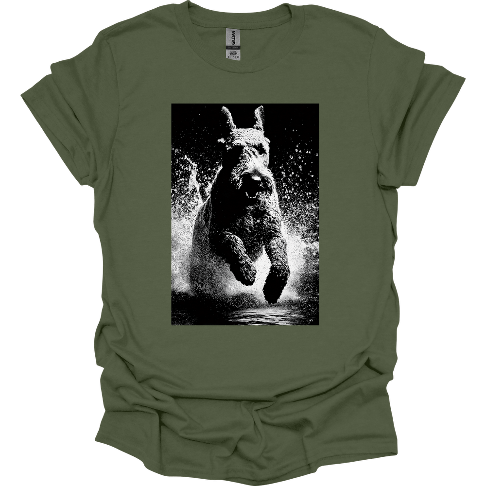 Kerry Blue Terrier - Puddle Dog T-Shirt - Military Green