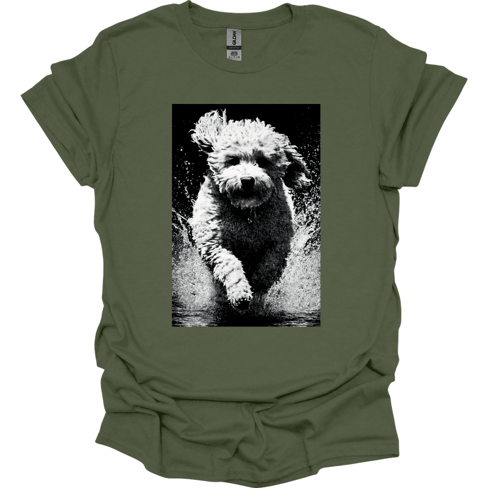 Bichon Frise - Puddle Dog T-Shirt - Military Green