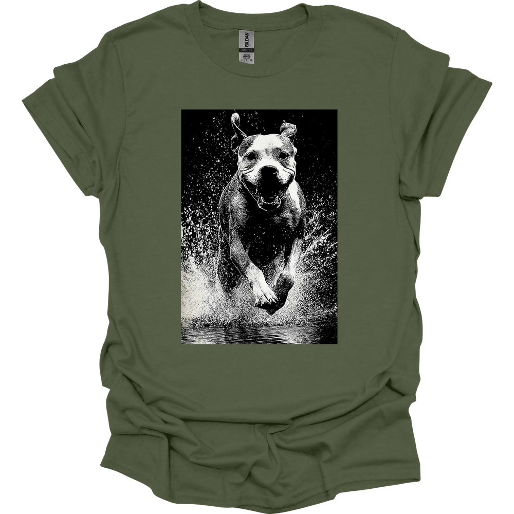 Boxer - Puddle Dog T-Shirt - Military Green