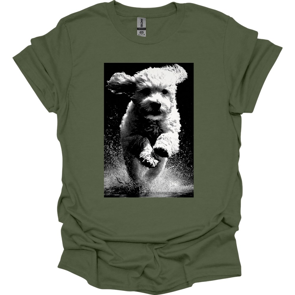 Cavapoo - Puddle Dog T-Shirt - Military Green