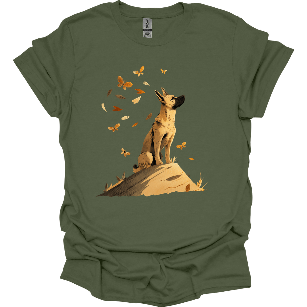 Beligian Malinois - Fall Dog T-Shirt - Military Green