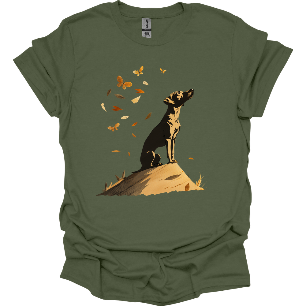German Shorthaired Pointer - Fall Dog T-Shirt - Military Green