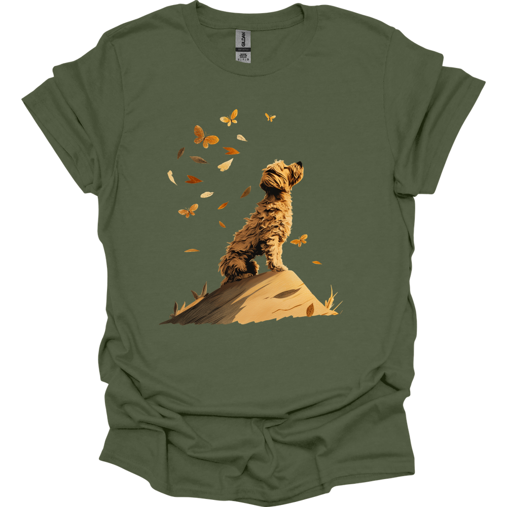 Golden Doodle - Fall Dog T-Shirt - Military Green