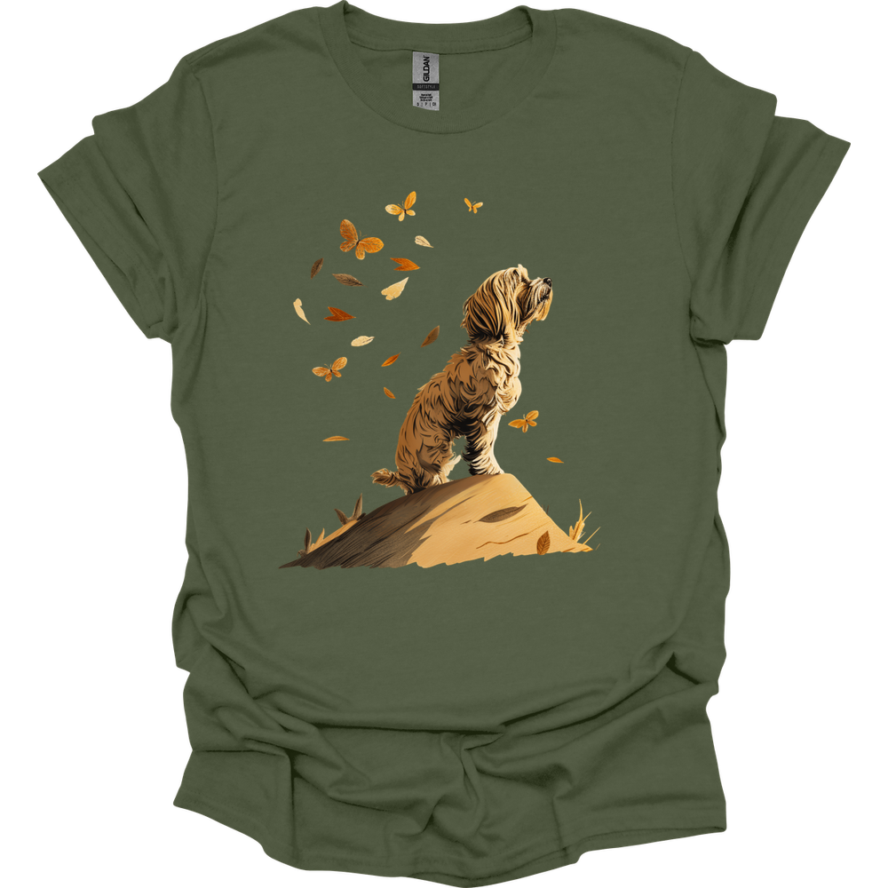 Havanese - Fall Dog T-Shirt - Military Green
