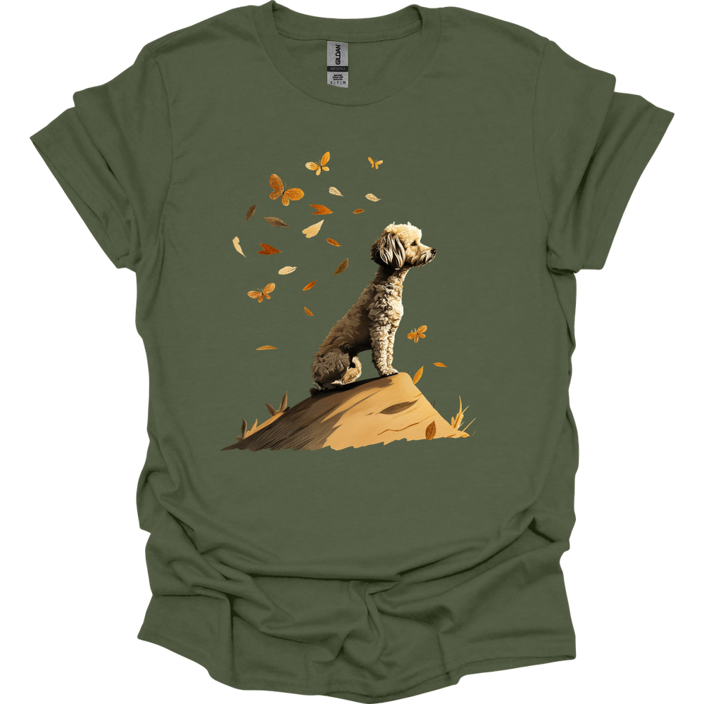 Poodle - Fall Dog T-Shirt - Military Green