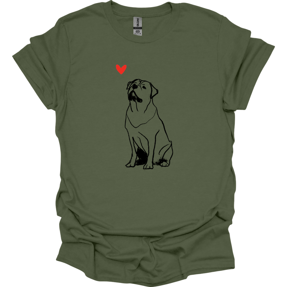 Rottweiler - Sketch Dog T-Shirt - Military Green