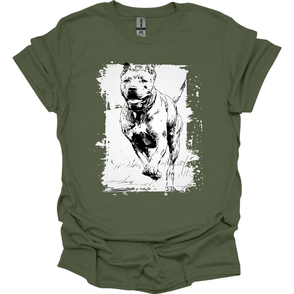 Cane Corso - Running Dog T-Shirt - Military Green