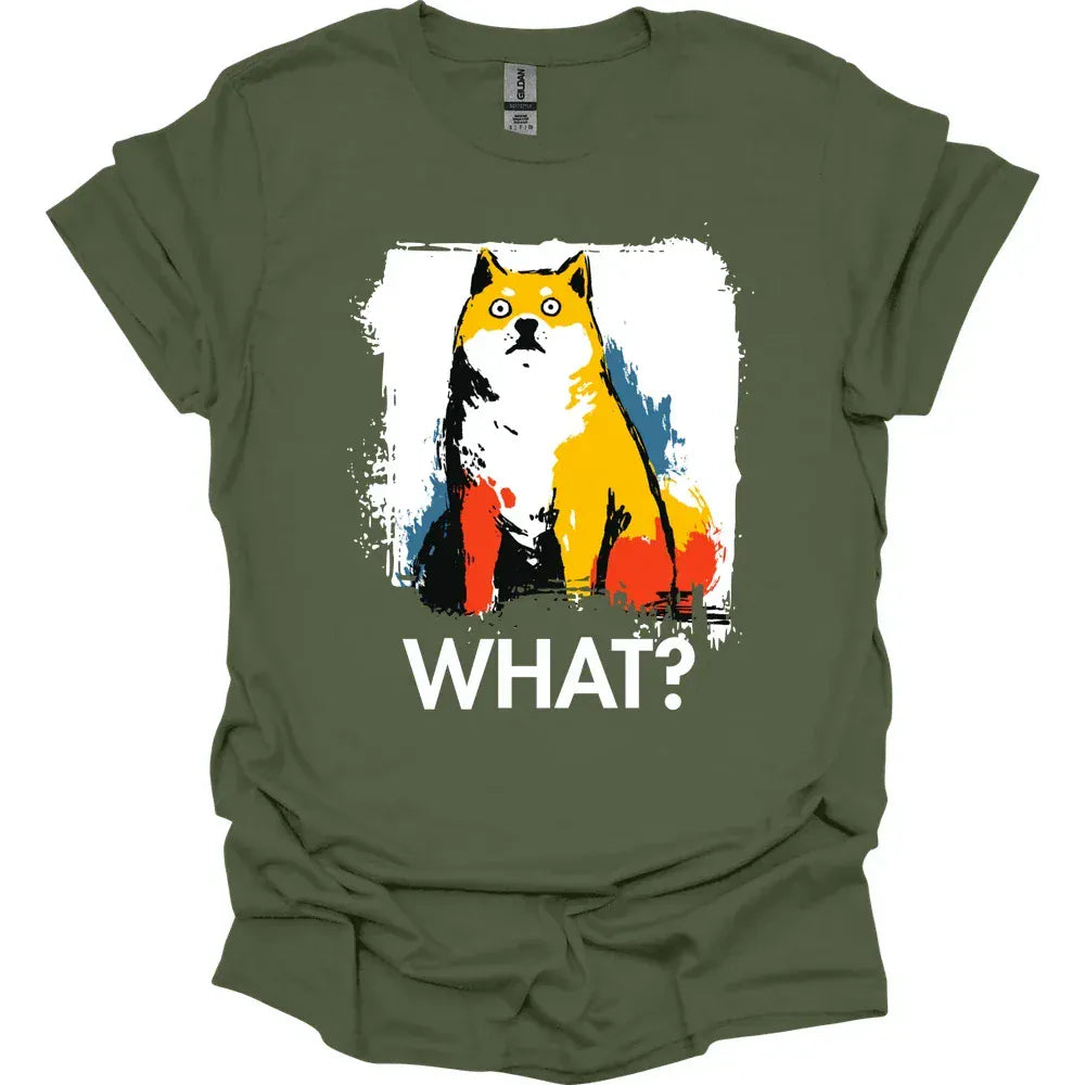 Shiba Inu - What Dog T-Shirt - Military Green