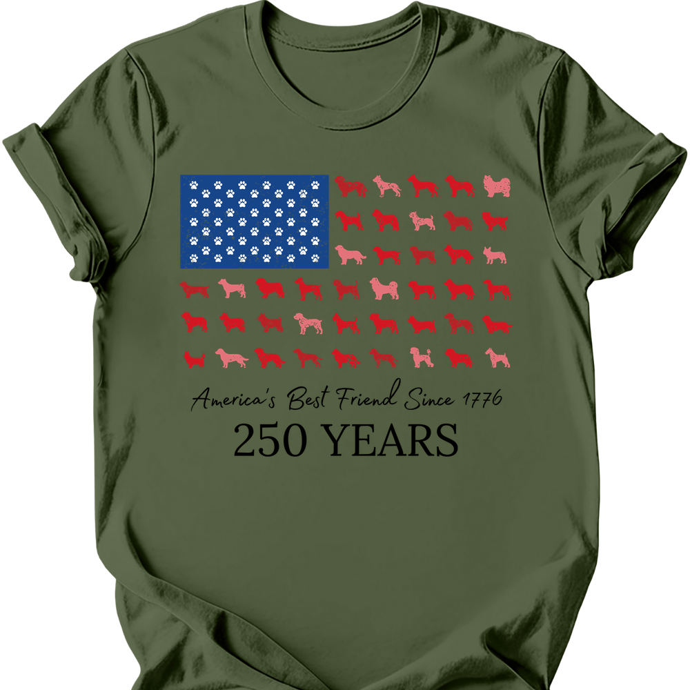Dog Flag T-Shirt - Military Green
