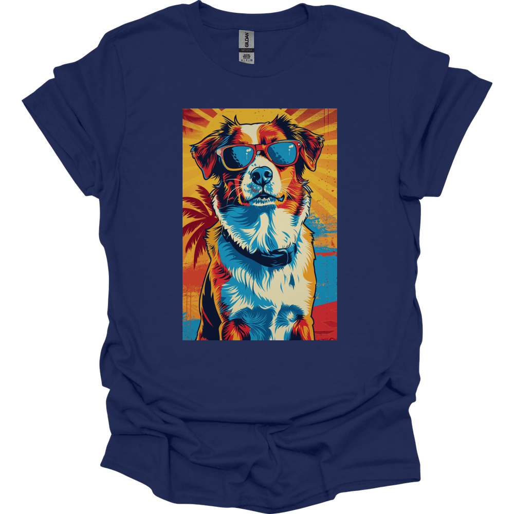 Miniature American Shepherd - Summer Dog T-Shirt - Navy