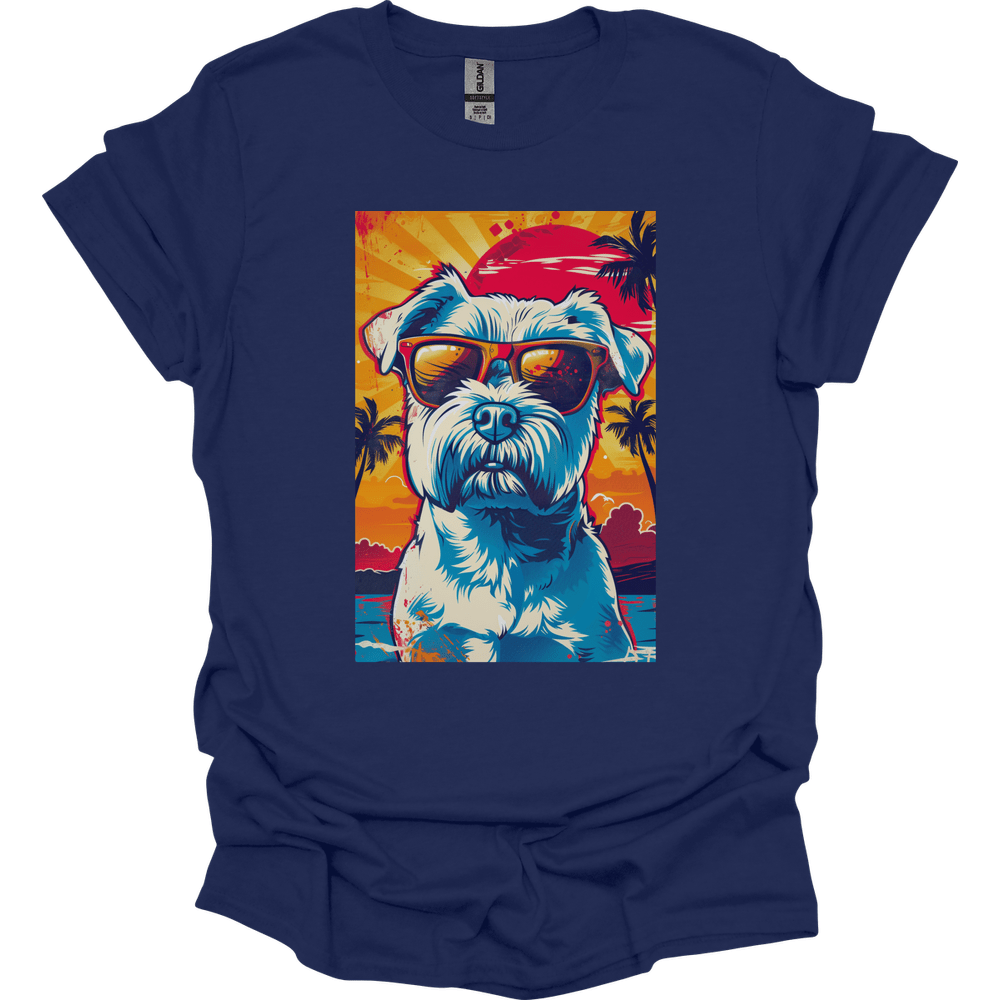 Miniature Schnauzer - Summer Dog T-Shirt - Navy