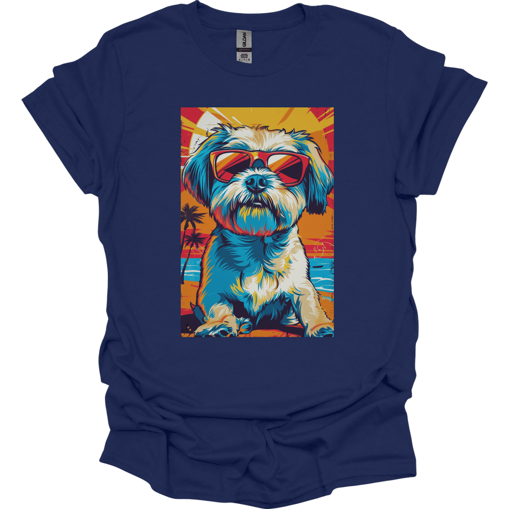 Shih Tzu - Summer Dog T-Shirt - Navy