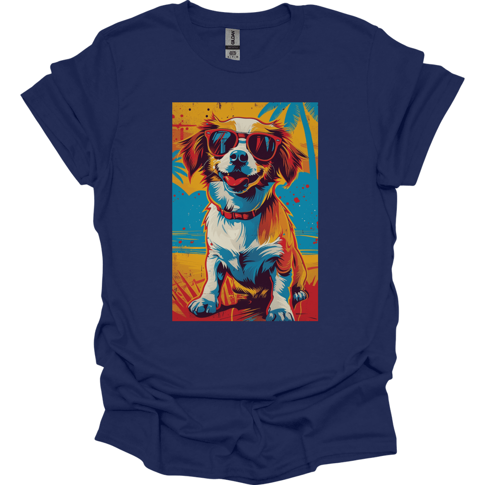Papillon - Summer Dog T-Shirt - Navy