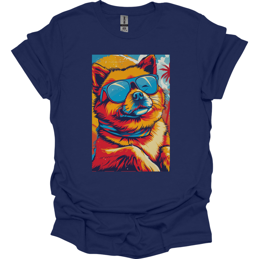 Pomeranian - Summer Dog T-Shirt - Navy